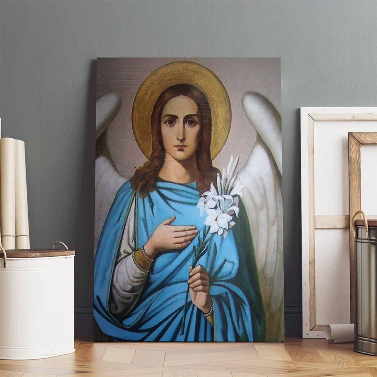 Archangel Gabriel Canvas Wall Art - Religious Gift - Catholic Canvas Wall Art - Religious Gift - Christian Wall Art Decor