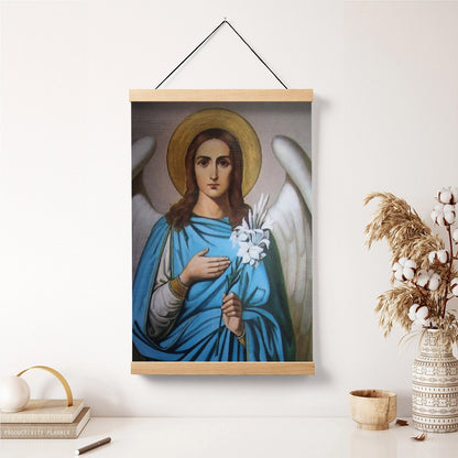 Archangel Gabriel Hanging Canvas Wall Art - Religious Gift - Catholic Hanging Canvas Wall Art - Religious Gift - Christian Wall Art Decor