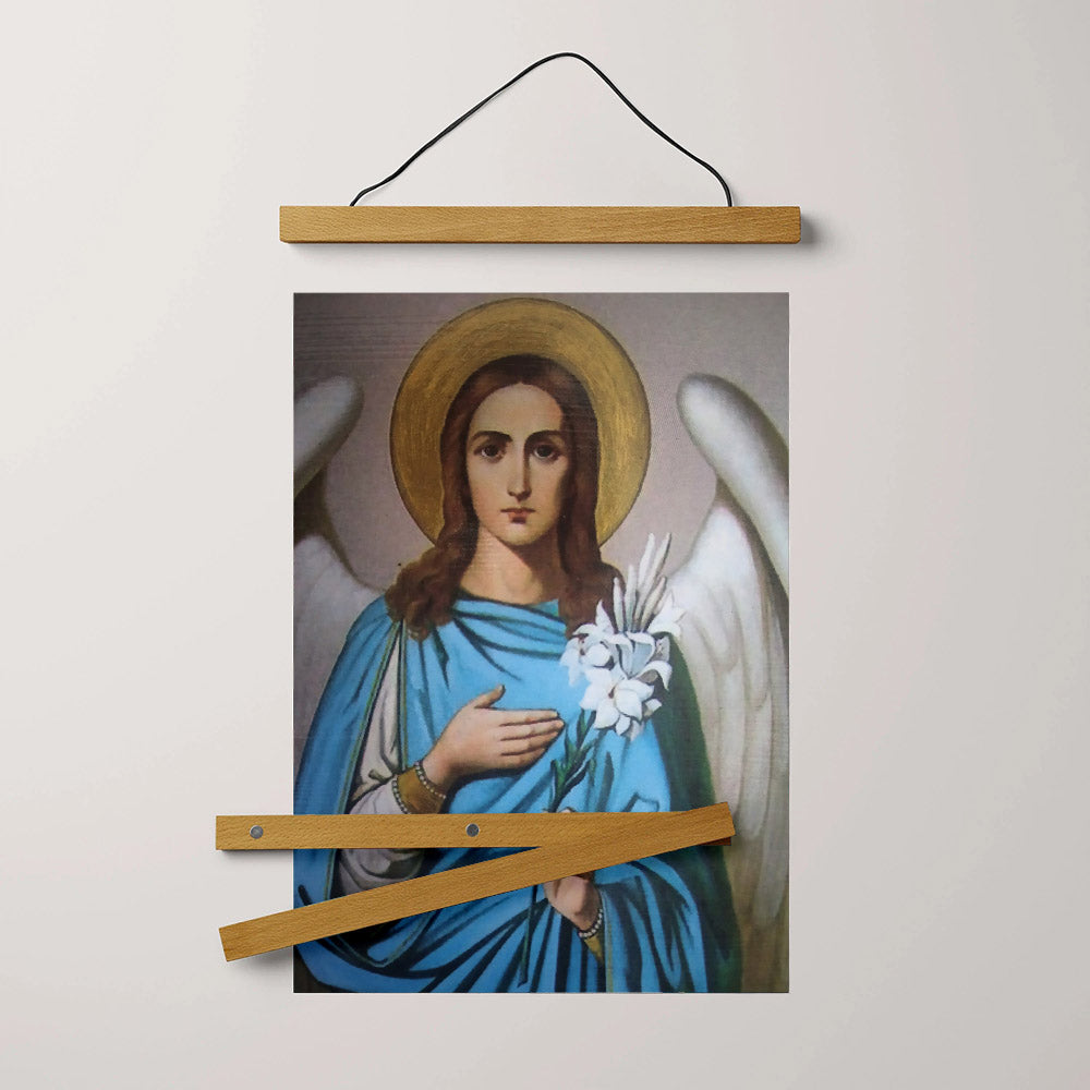 Archangel Gabriel Hanging Canvas Wall Art - Religious Gift - Catholic Hanging Canvas Wall Art - Religious Gift - Christian Wall Art Decor