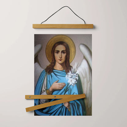 Archangel Gabriel Hanging Canvas Wall Art - Religious Gift - Catholic Hanging Canvas Wall Art - Religious Gift - Christian Wall Art Decor