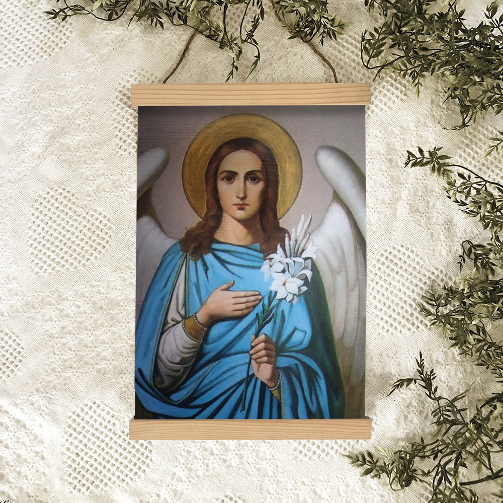 Archangel Gabriel Hanging Canvas Wall Art - Religious Gift - Catholic Hanging Canvas Wall Art - Religious Gift - Christian Wall Art Decor