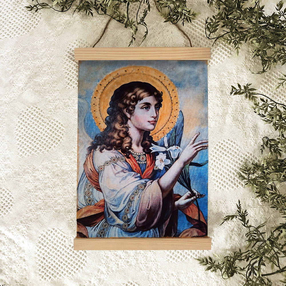Archangel Gabriel Hanging Canvas Wall Art 1 - Catholic Canvas Wall Art - Religious Gift - Christian Wall Art Decor