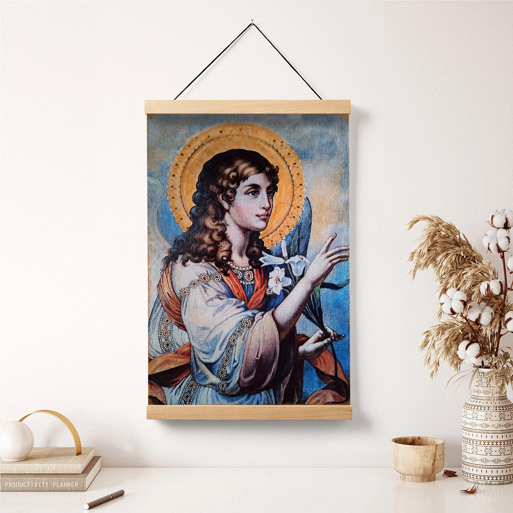 Archangel Gabriel Hanging Canvas Wall Art 1 - Catholic Canvas Wall Art - Religious Gift - Christian Wall Art Decor