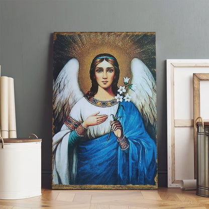 Archangel Gabriel Religious Canvas Wall Art - Catholic Canvas Wall Art - Religious Gift - Christian Wall Art Decor
