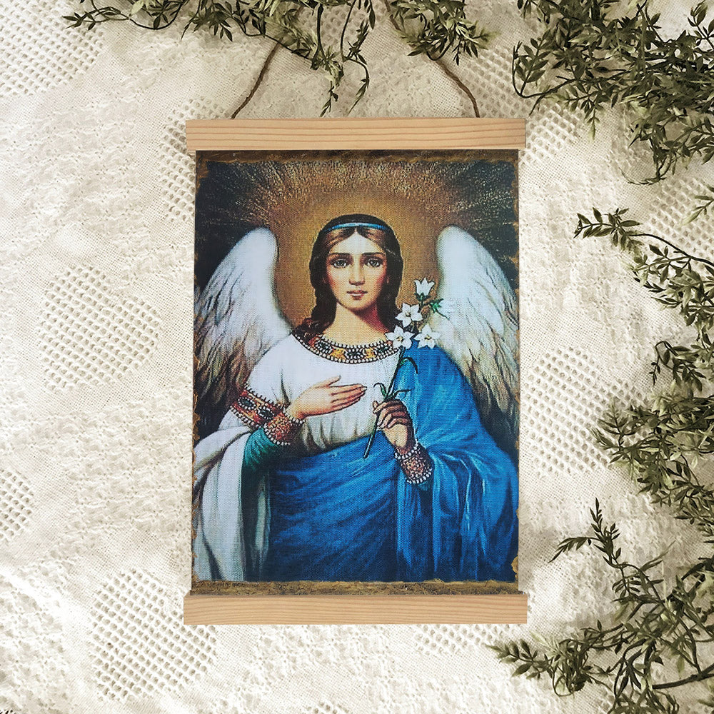 Archangel Gabriel Religious Hanging Canvas Wall Art - Catholic Hanging Canvas Wall Art - Religious Gift - Christian Wall Art Decor