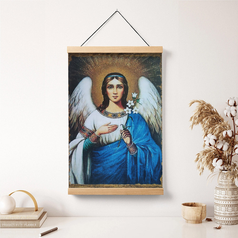 Archangel Gabriel Religious Hanging Canvas Wall Art - Catholic Hanging Canvas Wall Art - Religious Gift - Christian Wall Art Decor