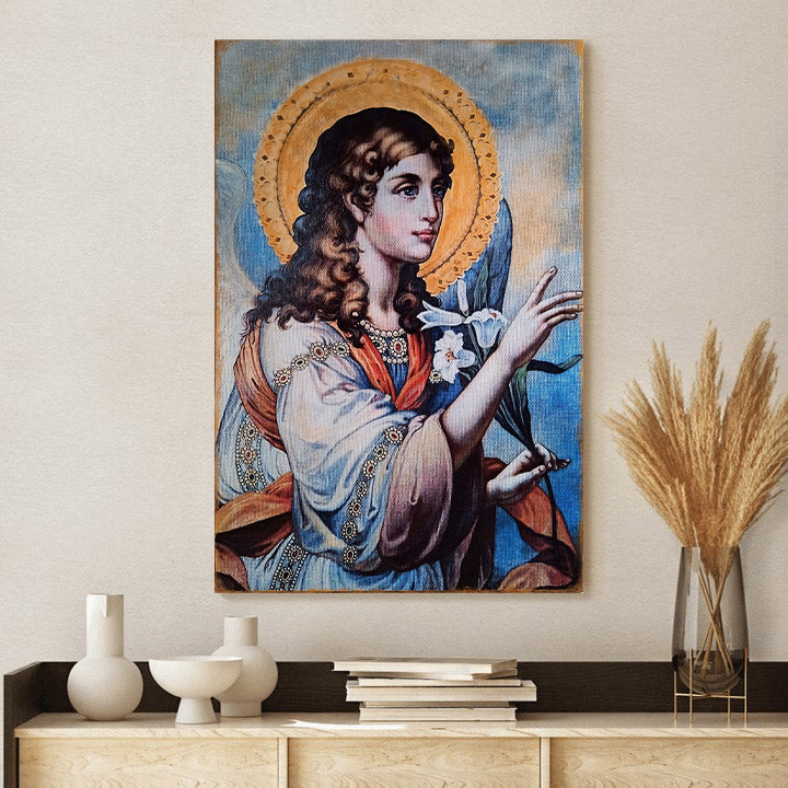 Archangel Gabriel Religious Wall Art Canvas - Catholic Canvas Wall Art - Religious Gift - Christian Wall Art Decor