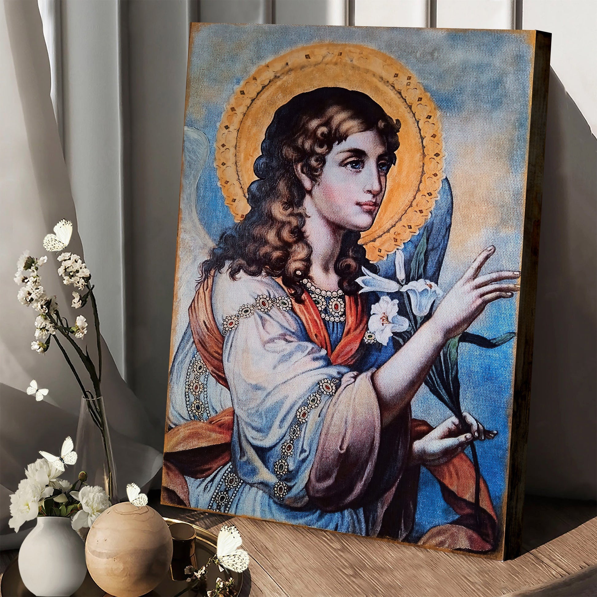 Archangel Gabriel Religious Wall Art Canvas - Catholic Canvas Wall Art - Religious Gift - Christian Wall Art Decor