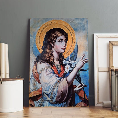 Archangel Gabriel Religious Wall Art Canvas - Catholic Canvas Wall Art - Religious Gift - Christian Wall Art Decor