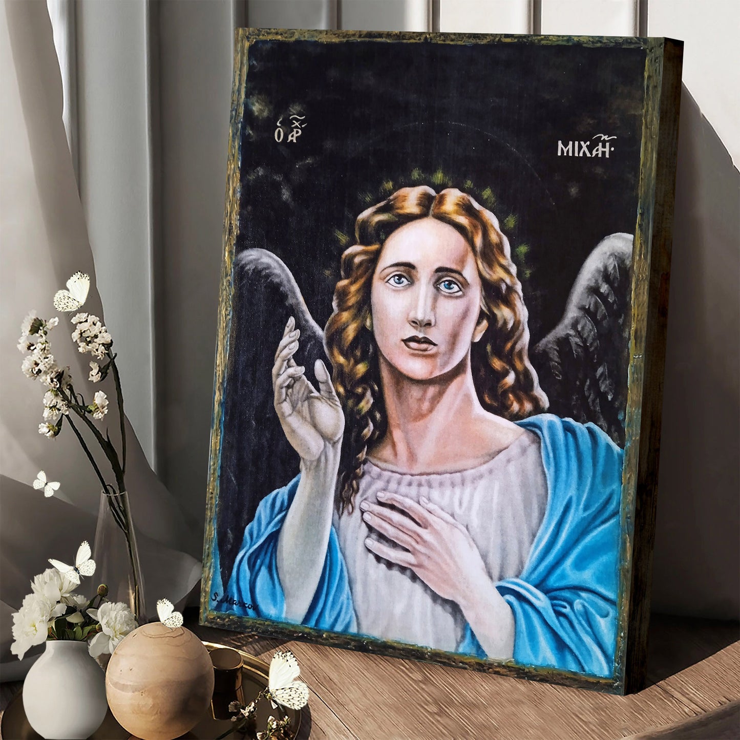 Archangel Michael Canvas Wall Art - Religious Gift - Christian Wall Art Decor - Catholic Canvas Wall Art