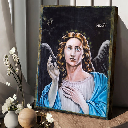 Archangel Michael Canvas Wall Art - Religious Gift - Christian Wall Art Decor - Catholic Canvas Wall Art