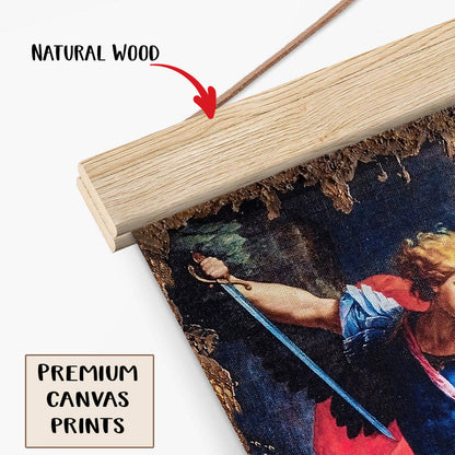 Archangel Michael Hanging Canvas Wall Art - Catholic Hanging Canvas Wall Art - Religious Gift - Christian Wall Art Decor