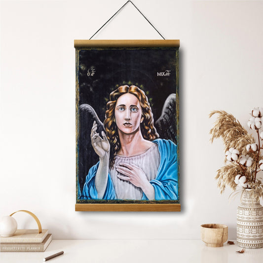 Archangel Michael Hanging Canvas Wall Art - Religious Gift - Christian Wall Art Decor - Catholic Hanging Canvas Wall Art