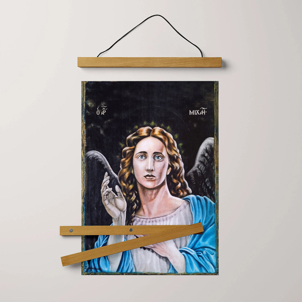 Archangel Michael Hanging Canvas Wall Art - Religious Gift - Christian Wall Art Decor - Catholic Hanging Canvas Wall Art