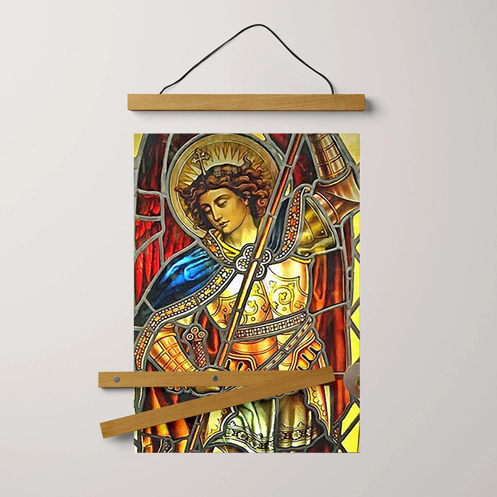 Archangel Michael Hanging Canvas Wall Art Painting - Catholic Hanging Canvas Wall Art - Religious Gift - Christian Wall Art Decor
