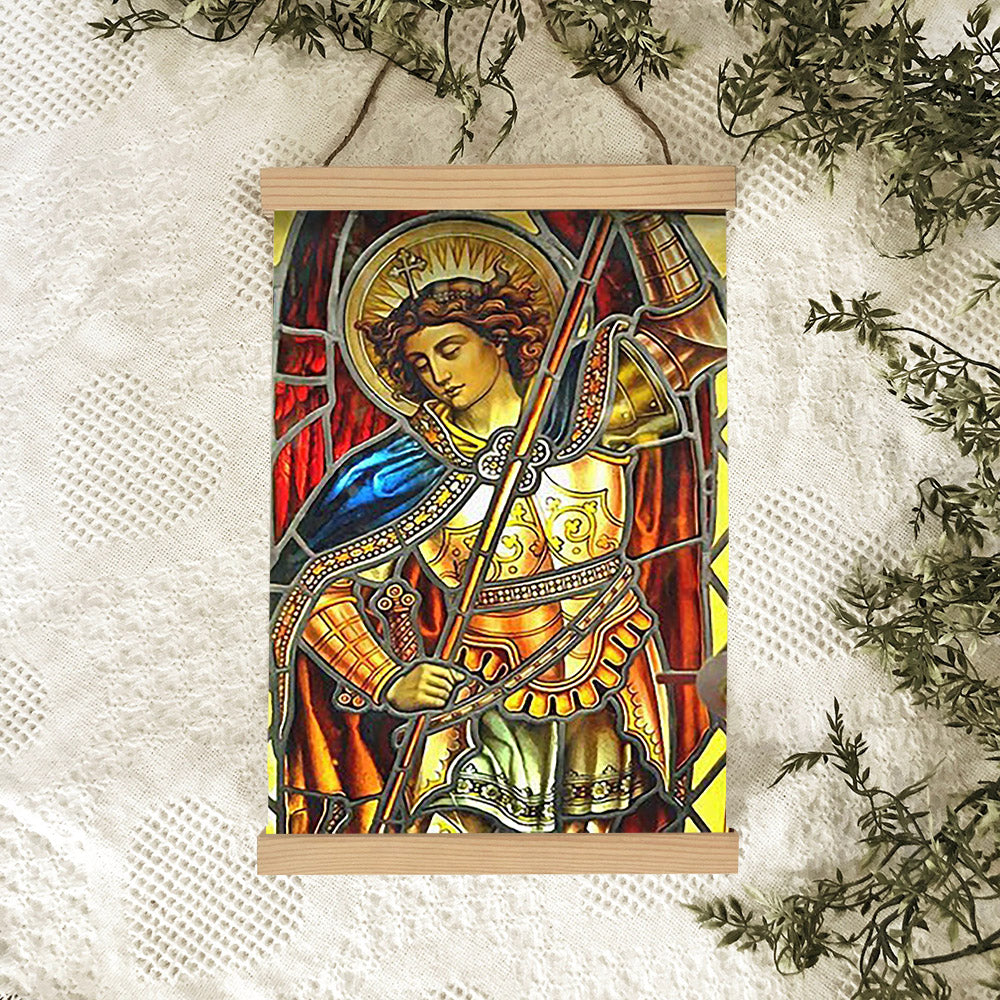 Archangel Michael Hanging Canvas Wall Art Painting - Catholic Hanging Canvas Wall Art - Religious Gift - Christian Wall Art Decor
