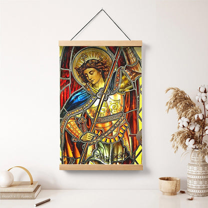 Archangel Michael Hanging Canvas Wall Art Painting - Catholic Hanging Canvas Wall Art - Religious Gift - Christian Wall Art Decor