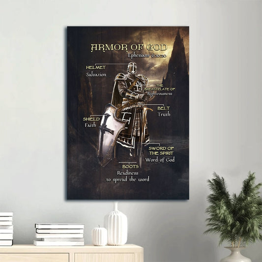 Armor Of God Ephesian 6 10 20 Canvas Wall Art - The Knight Of God Warrior Painting Portrait Canvas
