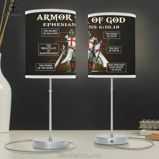 Armor Of God Table Lamp Art - Christian Lamp Art - Religious Room Decor