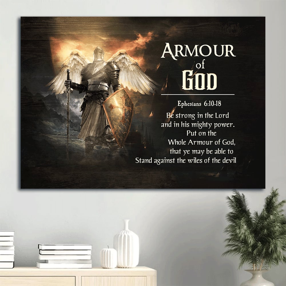 Armour Of God The Knight With Wings Warrior Of God Canvas Wall Art - Christian Wall Decor