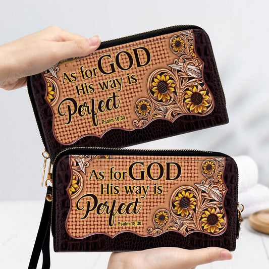As For God, His Way Is Perfect - Lovely Sunflower Clutch Purse - Women Clutch Purse