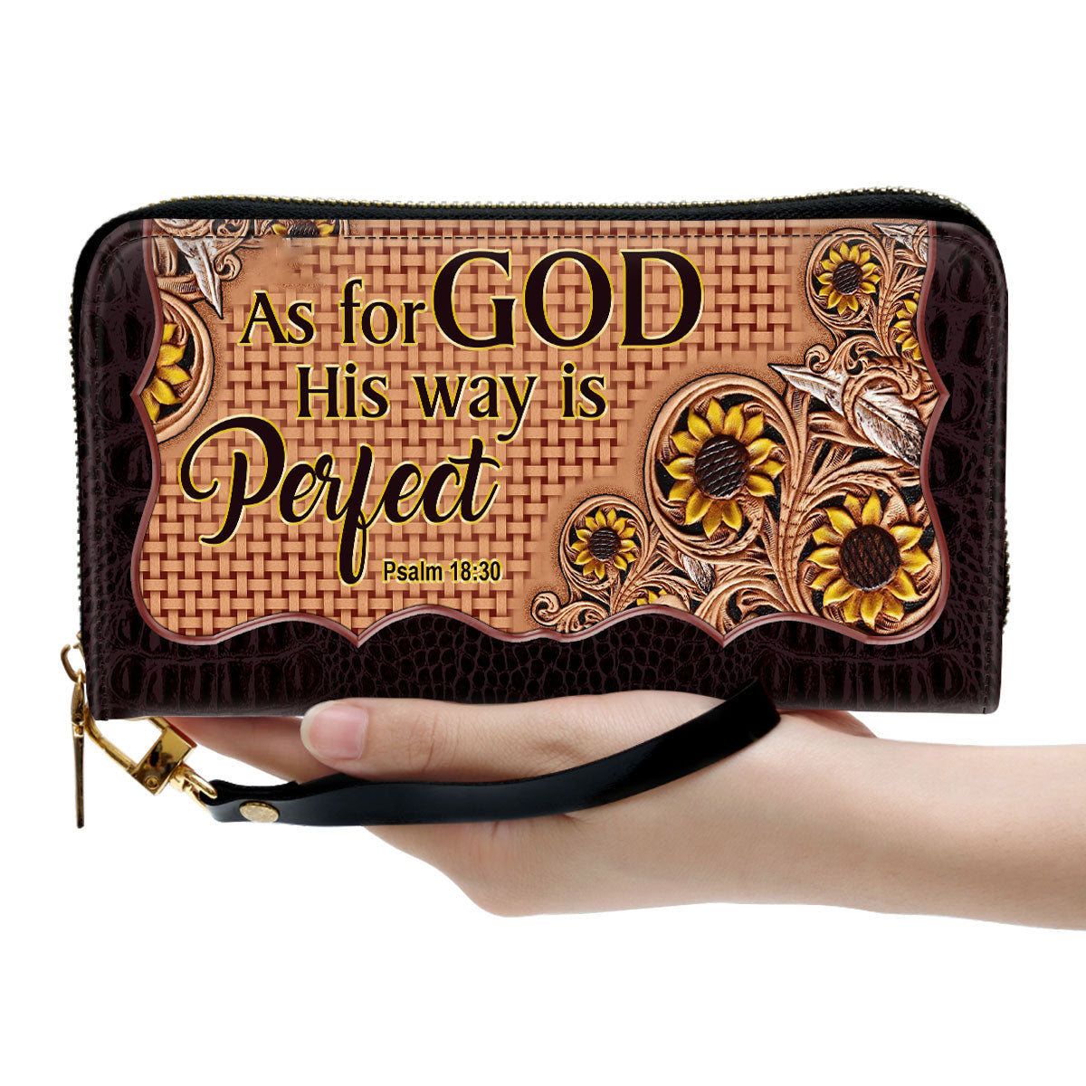 As For God, His Way Is Perfect - Lovely Sunflower Clutch Purse - Women Clutch Purse