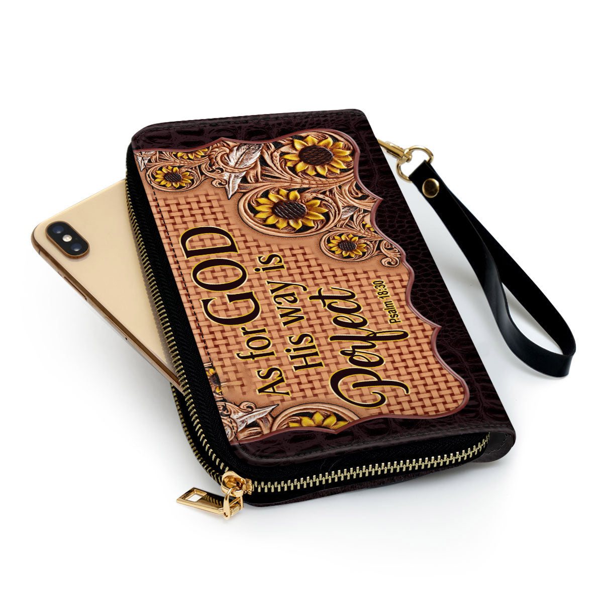 As For God, His Way Is Perfect - Lovely Sunflower Clutch Purse - Women Clutch Purse
