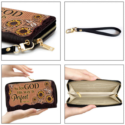 As For God, His Way Is Perfect - Lovely Sunflower Clutch Purse - Women Clutch Purse