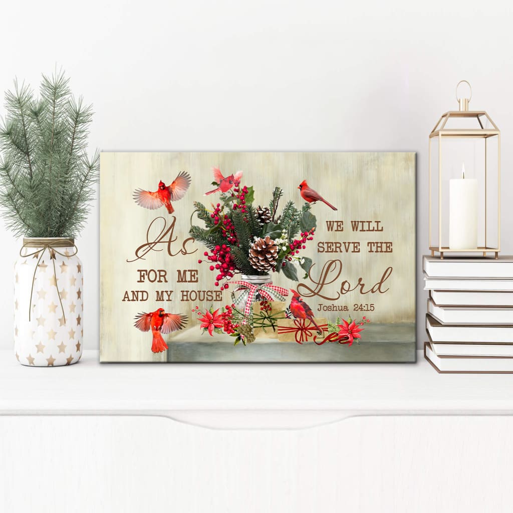 As For Me And My House Joshua 2415 Christmas Canvas Wall Art - Christian Canvas - Faith Canvas