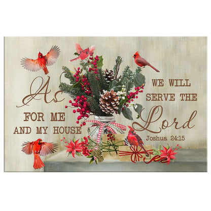 As For Me And My House Joshua 2415 Christmas Canvas Wall Art - Christian Canvas - Faith Canvas