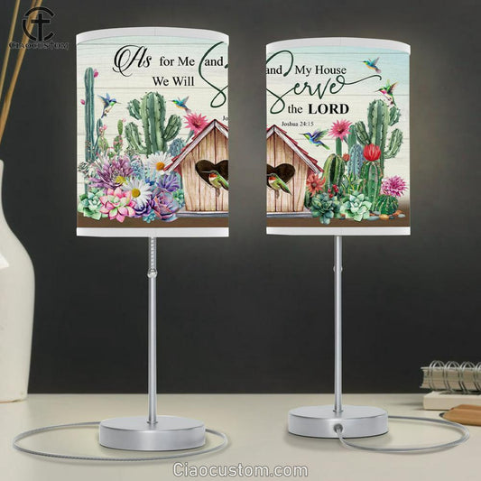 As For Me And My House Table Lamp For Bedroom - Hummingbird - Christian Room Decor