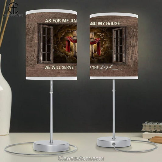 As For Me And My House We Will Serve The Lord Table Lamp Prints - Religious Table Lamp Art - Christian Home Decor