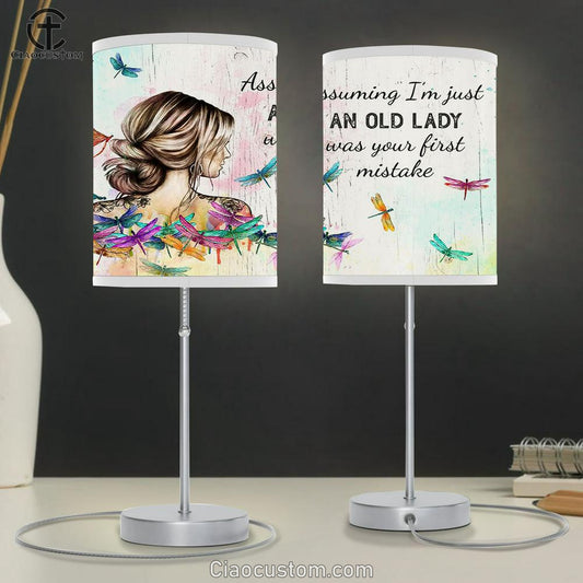 Assuming I'm Just An Old Lady Table Lamp For Bedroom - 40th 50th 60th 70th Birthday Gifts for Women