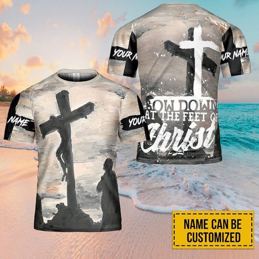 At The Feet Of Christ Jesus Custom Name 3D Printed T Shirts