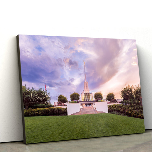 Atlanta Georgia Temple Summer Sunset Canvas Wall Art - Jesus Christ Picture - Canvas Christian Wall Art