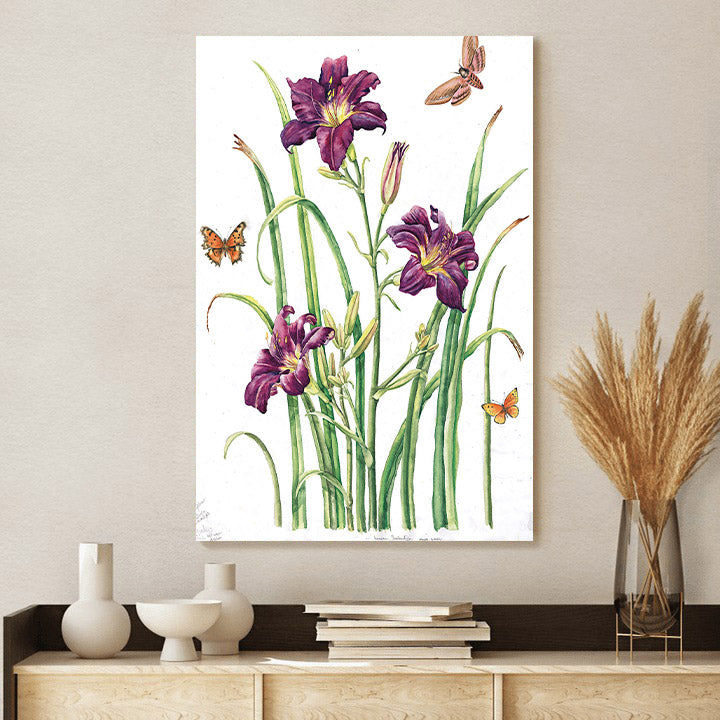 August Bouquet 1 Canvas Art - Easter Wall Art - Easter Vertical Canvas - Easter Gift