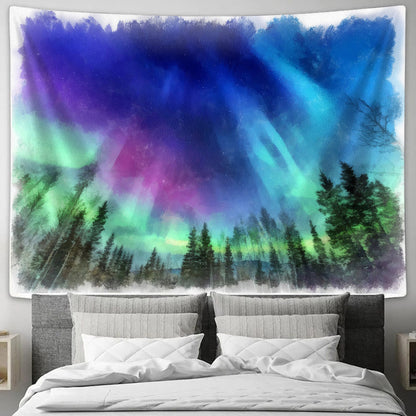 Aurora Painting Tapestry - Tapestry Wall Decor - Home Decor Living Room