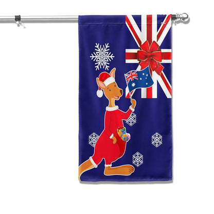 Australia Christmas Kangaroo Claus Merry Christmas Flag - Religious Christmas House Flags