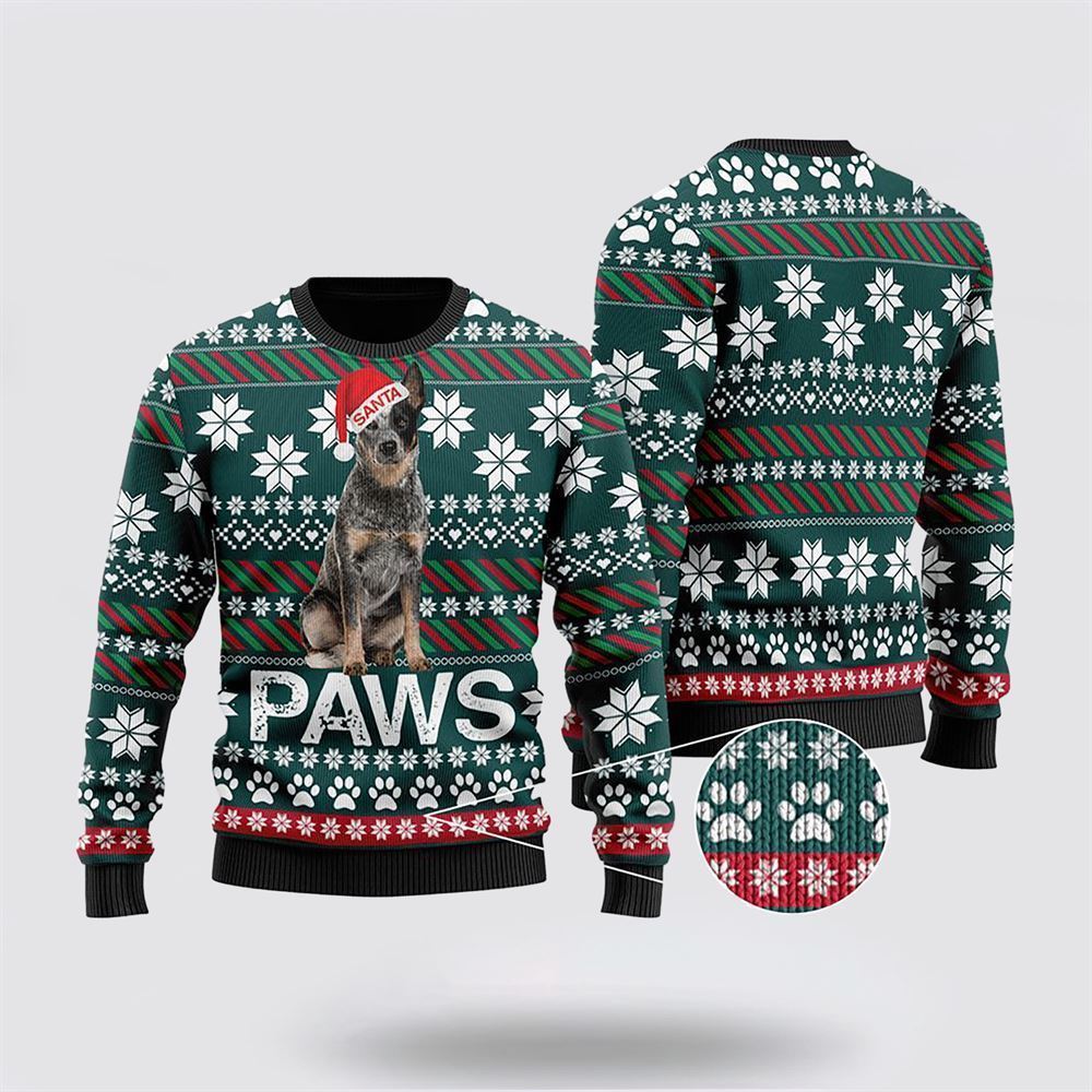 Australian Cattle Dog Santa Printed Ugly Christmas Sweater For Men And Women, Gift For Christmas, Best Winter Christmas Outfit