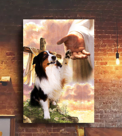 Australian Shepherd God Hand Canvas - Canvas Decor Ideas