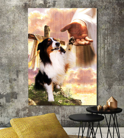 Australian Shepherd God Hand Canvas - Canvas Decor Ideas