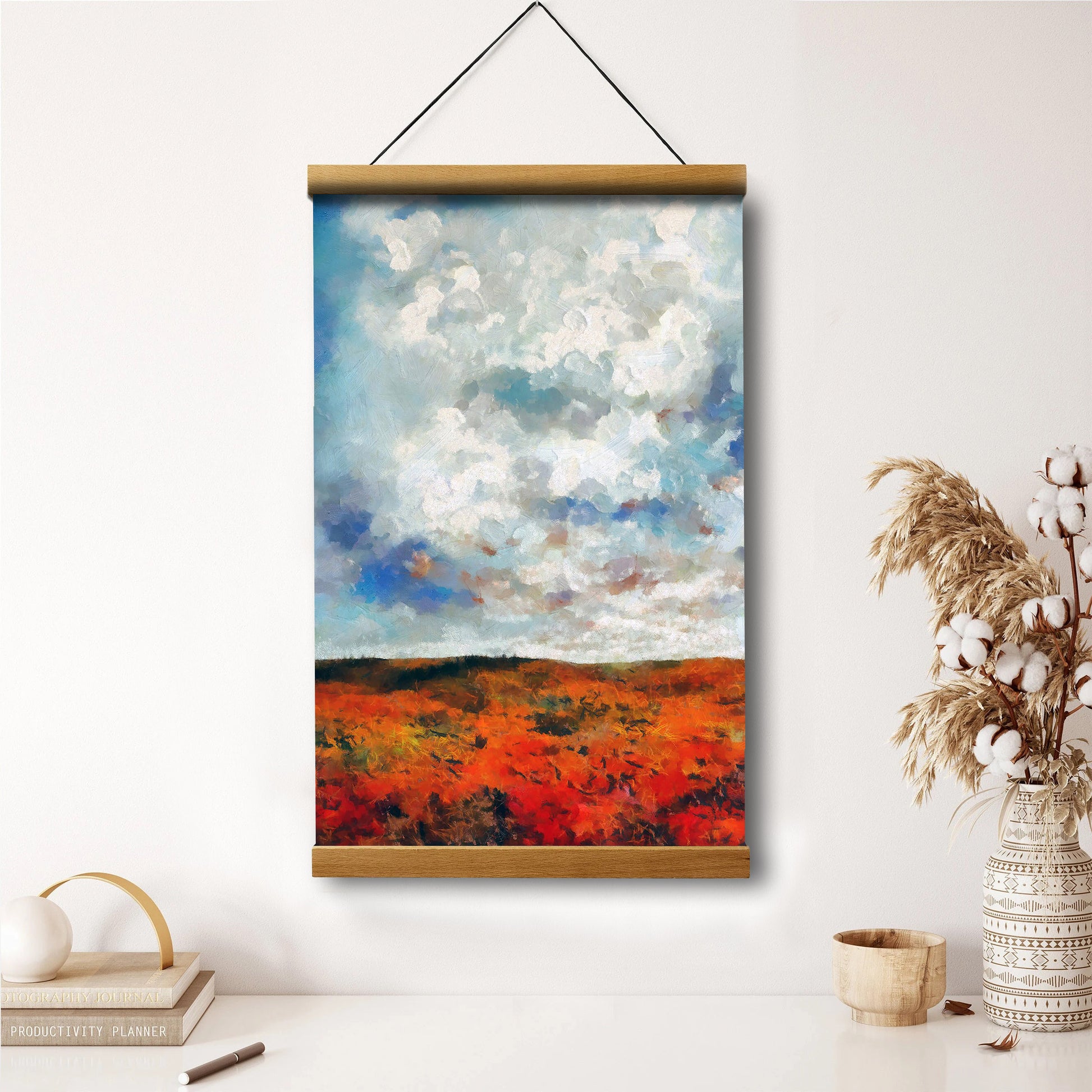 Autumn Sky Painting Hanging Canvas Wall Art - Canvas Wall Decor - Home Decor Living Room