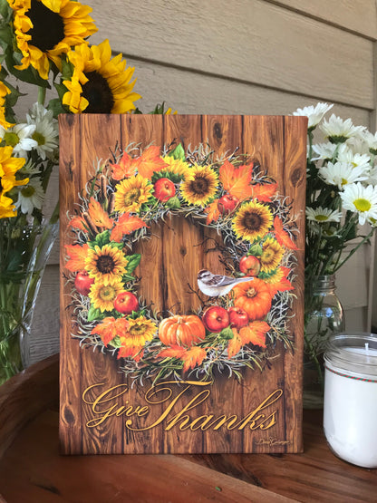 Autumn Wreath Canvas Wall Art - Christian Wall Decor - Religious Gift