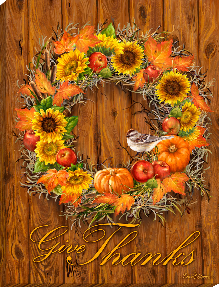 Autumn Wreath Canvas Wall Art - Christian Wall Decor - Religious Gift