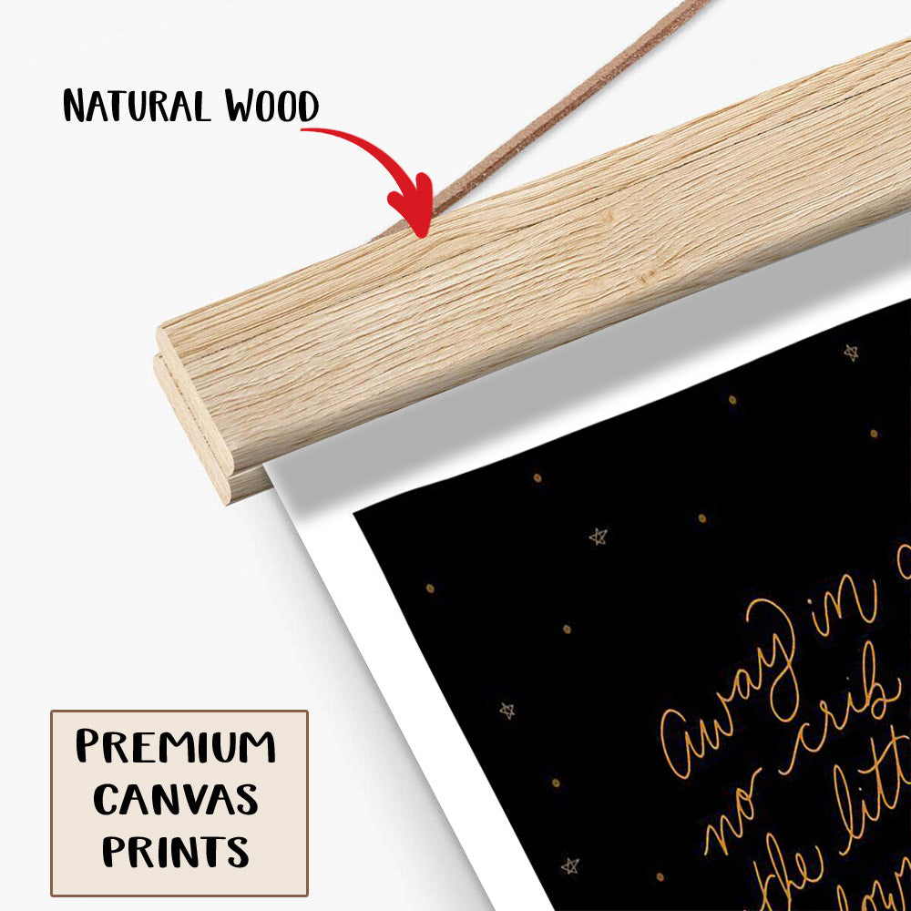 Away In A Manger Portrait Hanging Canvas Wall Art - Christmas Gift - Religious Canvas