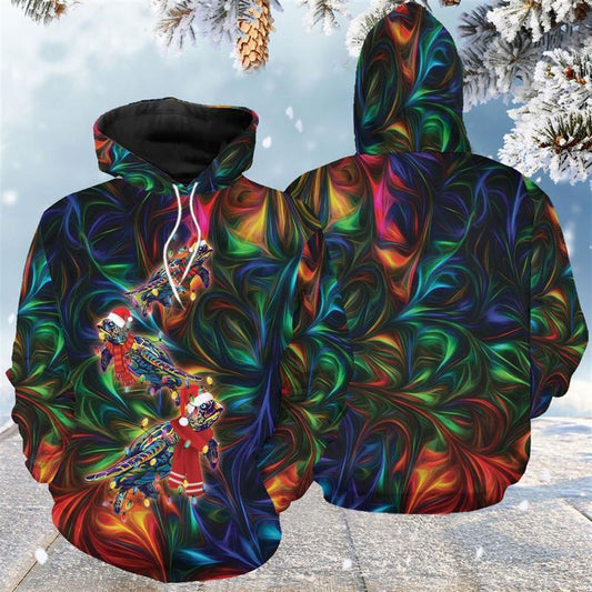 Awesome Turtle Christmas All Over Print 3D Hoodie For Men And Women, Christmas Gift, Warm Winter Clothes, Best Outfit Christmas