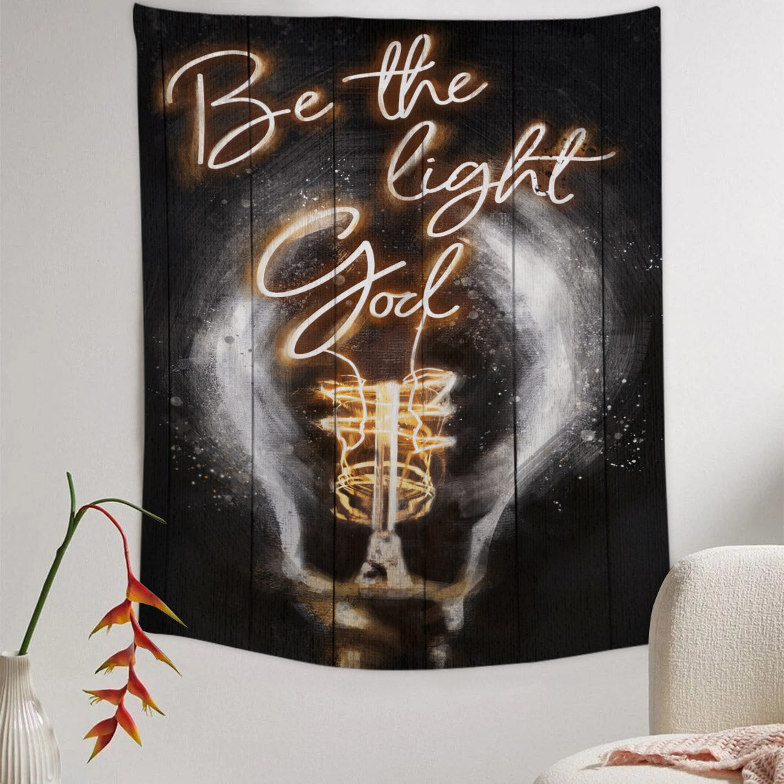 Be The Light God - Jesus Tapestry - Religious Tapestry Wall Hangings - Bible Verse Wall Tapestry - Christian Tapestry - Ciaocustom