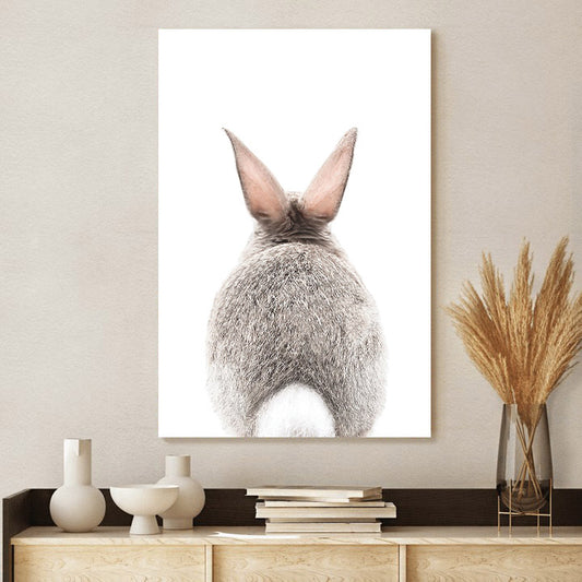 Baby Bunny Tail Canvas Print - Easter Wall Art - Easter Vertical Canvas - Easter Gift