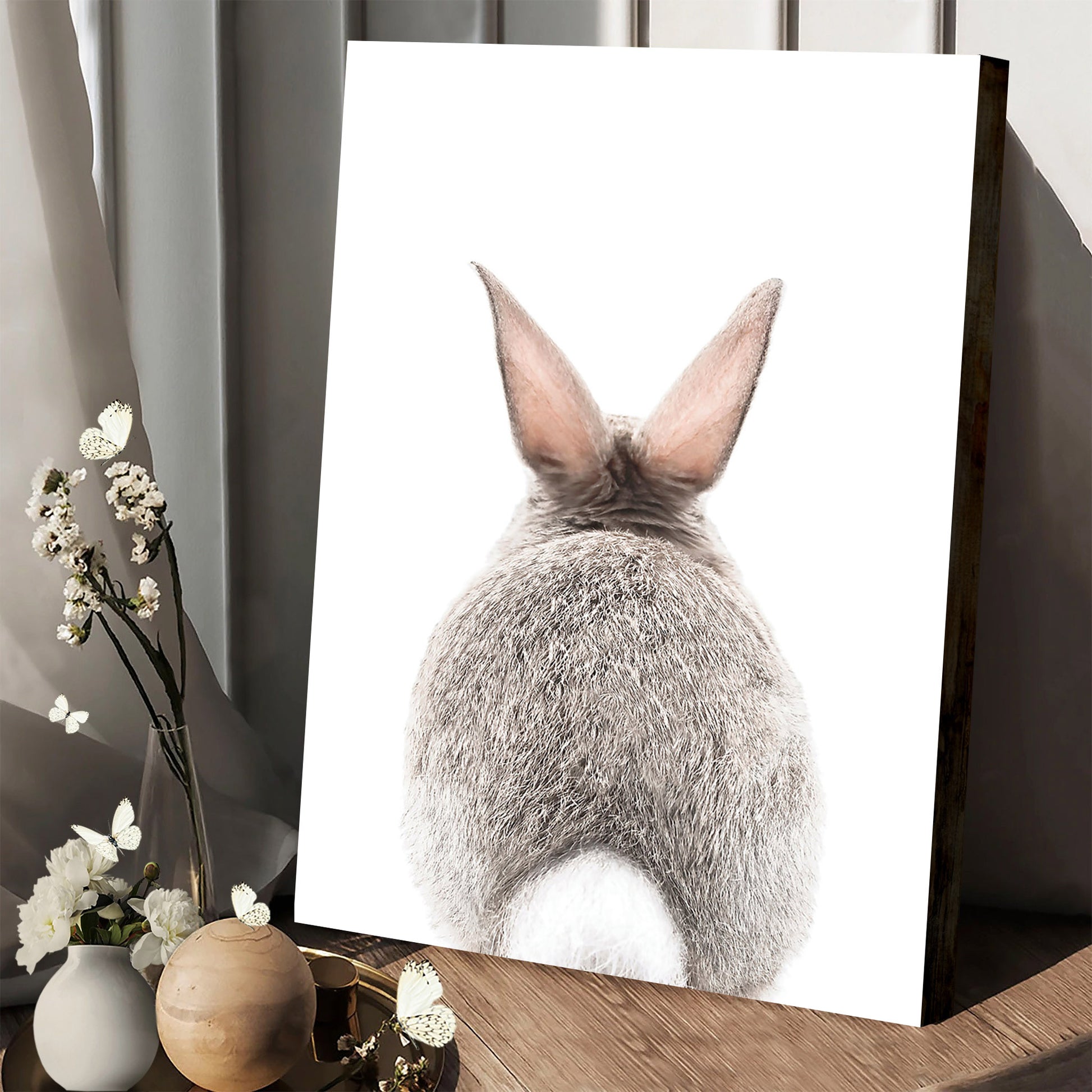 Baby Bunny Tail Canvas Print - Easter Wall Art - Easter Vertical Canvas - Easter Gift