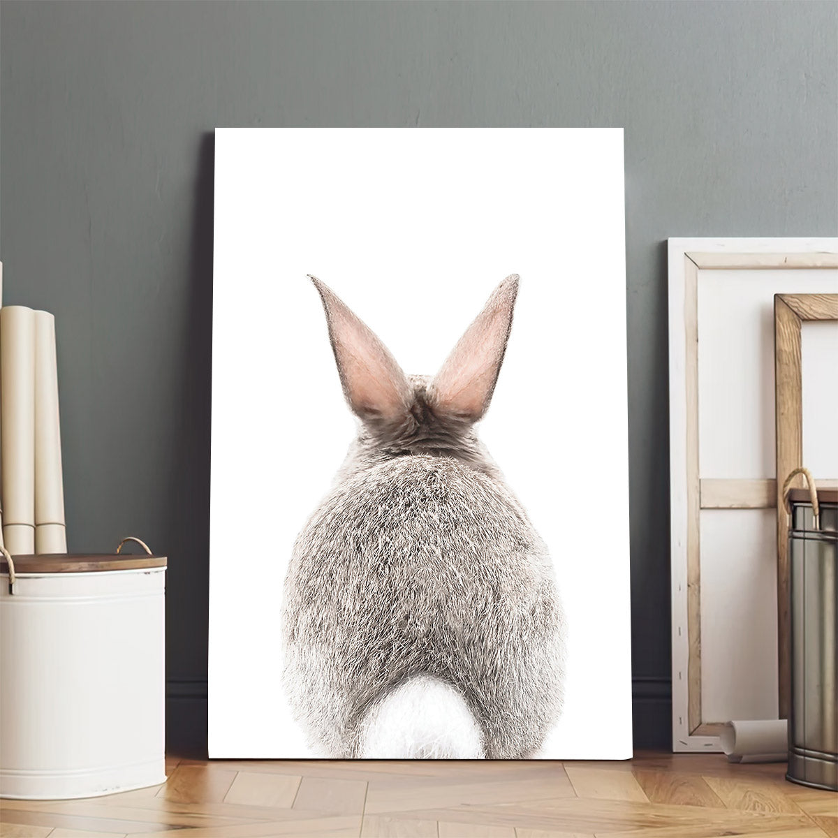 Baby Bunny Tail Canvas Print - Easter Wall Art - Easter Vertical Canvas - Easter Gift